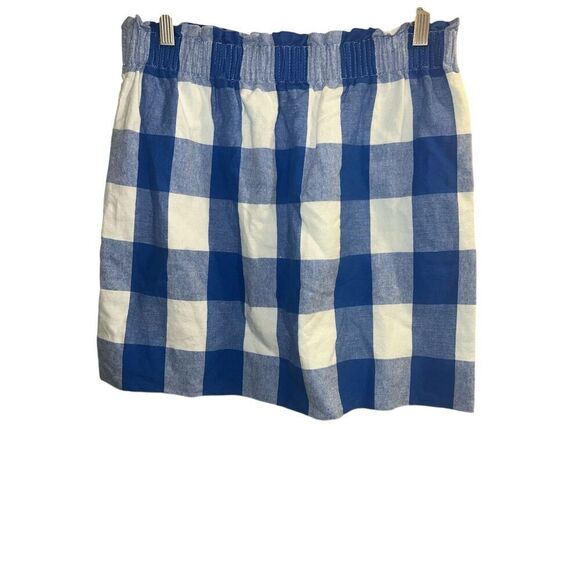 ✨J Crew Blue-White Check Sidewalk Mini Sz 8 Skirt Ruffle✨ - Picture 7 of 9